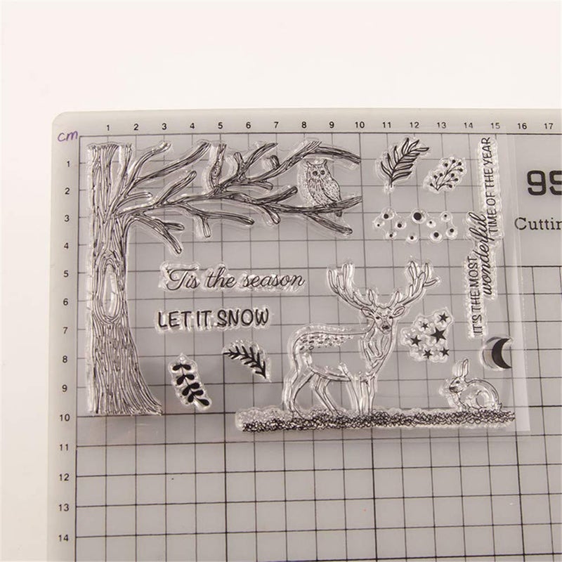 arriettycraft Christmas Elk Clear Stamps for Card Making or Journaling, Tis The Season Deer Tree Owl Rubber Stamps for Journals Album Scrapbooking Paper Crafts Decoratiion - Image 4